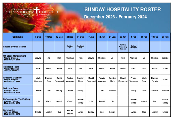 Hospitality Roster Dec-Feb2024